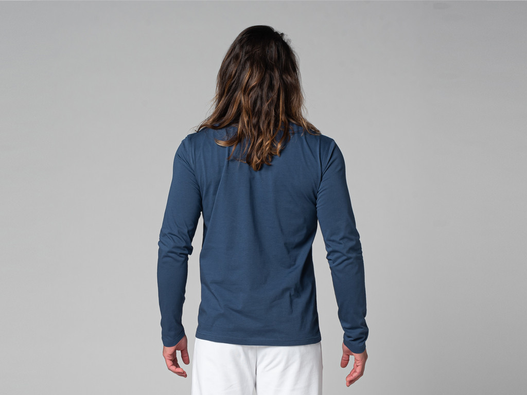 Camiseta Manga Comprida Tapan 100% Orgânica Azul