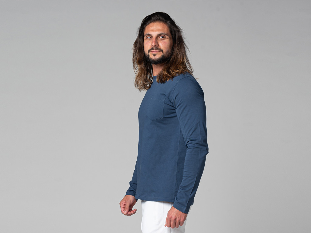 T-Shirt Tapan manches longues 100% Bio Bleu