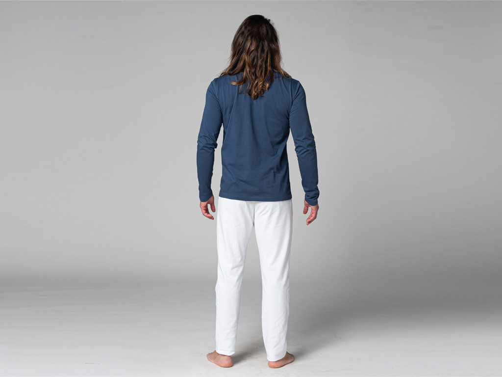 T-Shirt Tapan manches longues 100% Bio Bleu