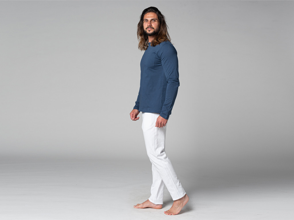 T-Shirt Tapan manches longues 100% Bio Bleu