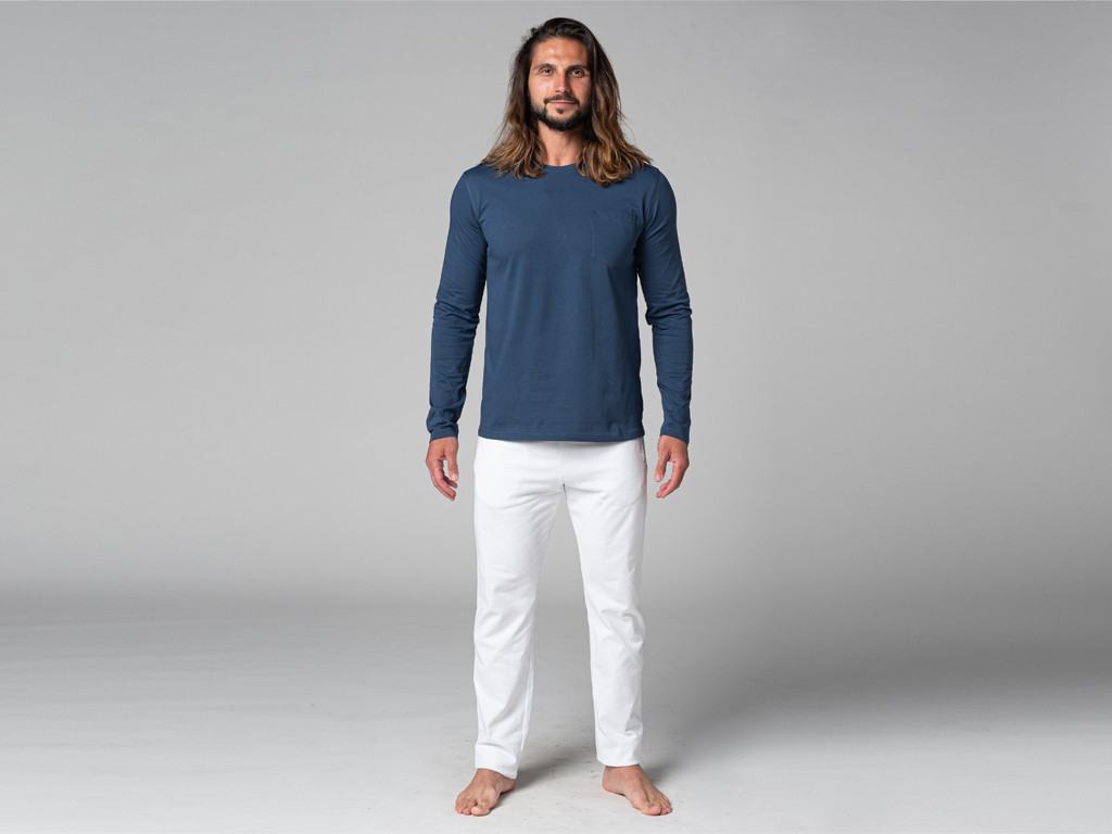 T-Shirt Tapan manches longues 100% Bio Bleu