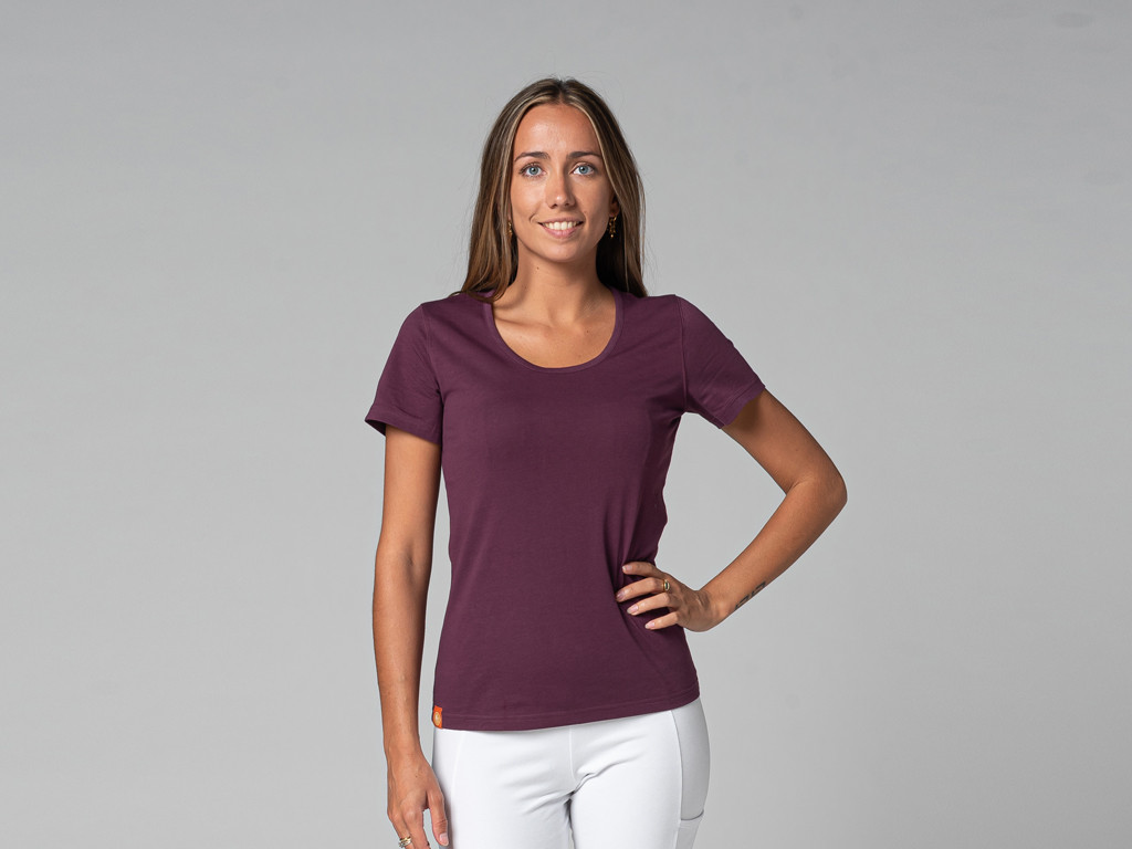 T-Shirt TARA M/C Col Large 100% Bio Prune