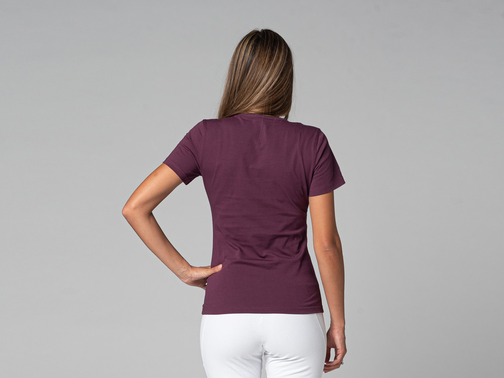 Camiseta TARA M/C Grande Cuello 100% Ecológico Ciruela