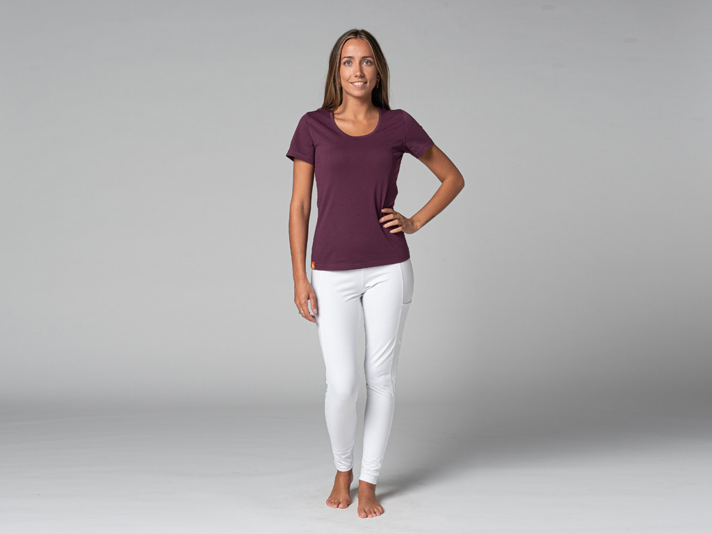 T-Shirt TARA M/C Col Large 100% Bio Prune