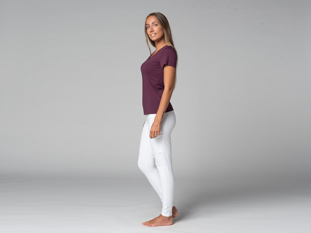 Camiseta TARA M/C Grande Cuello 100% Ecológico Ciruela