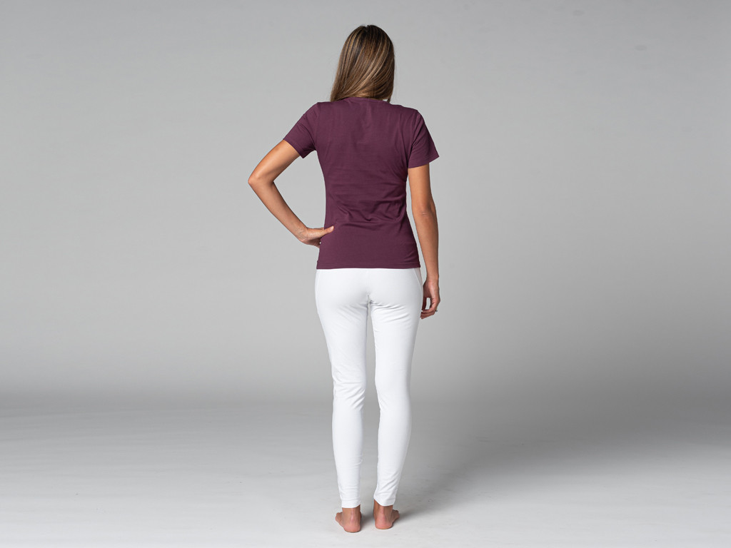 Camiseta TARA M/C Grande Cuello 100% Ecológico Ciruela