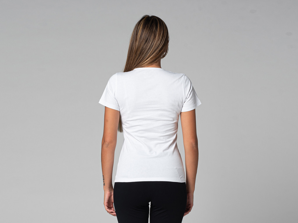 T-shirt TARA M/C a collo largo 100% biologica Bianco