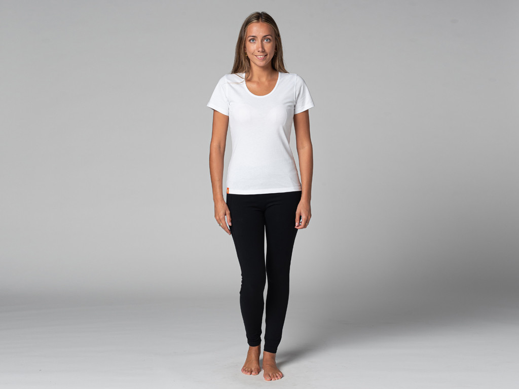 T-shirt TARA M/C a collo largo 100% biologica Bianco
