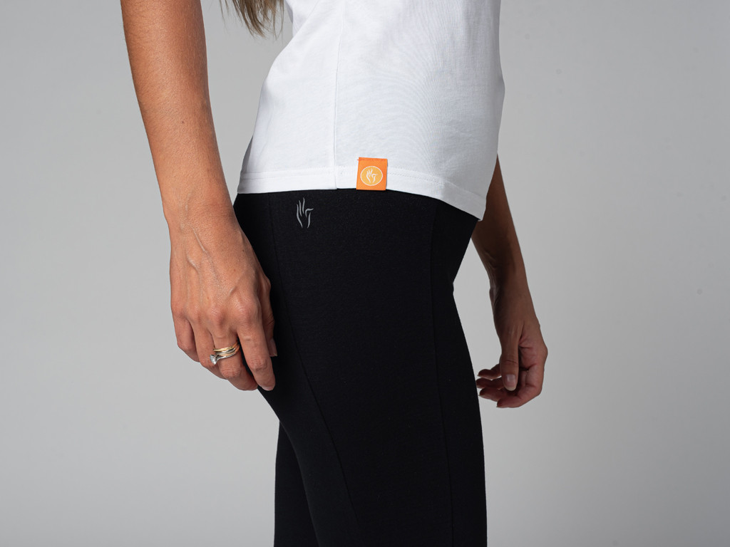 TARA M/C T-Shirt mit weitem Halsausschnitt, 100 % biologisch Weiß