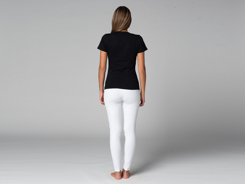 T-Shirt TARA M/C Col Large 100% Bio Noir