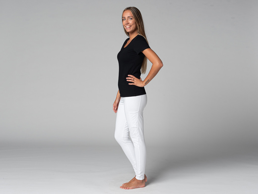 T-Shirt TARA M/C Col Large 100% Bio Noir