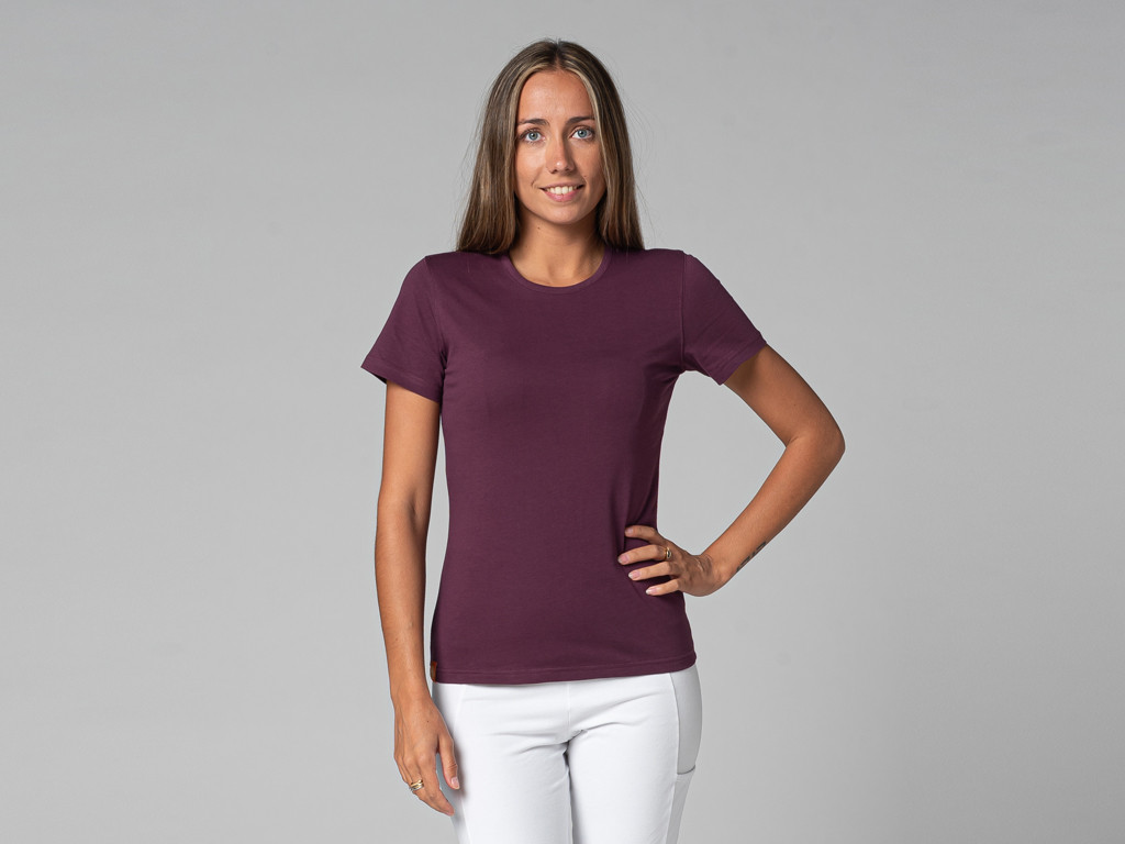T-Shirt TARA M/C Ras du cou - Bio Prune