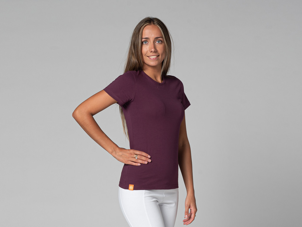 T-Shirt TARA M/C Ras du cou - Bio Prune
