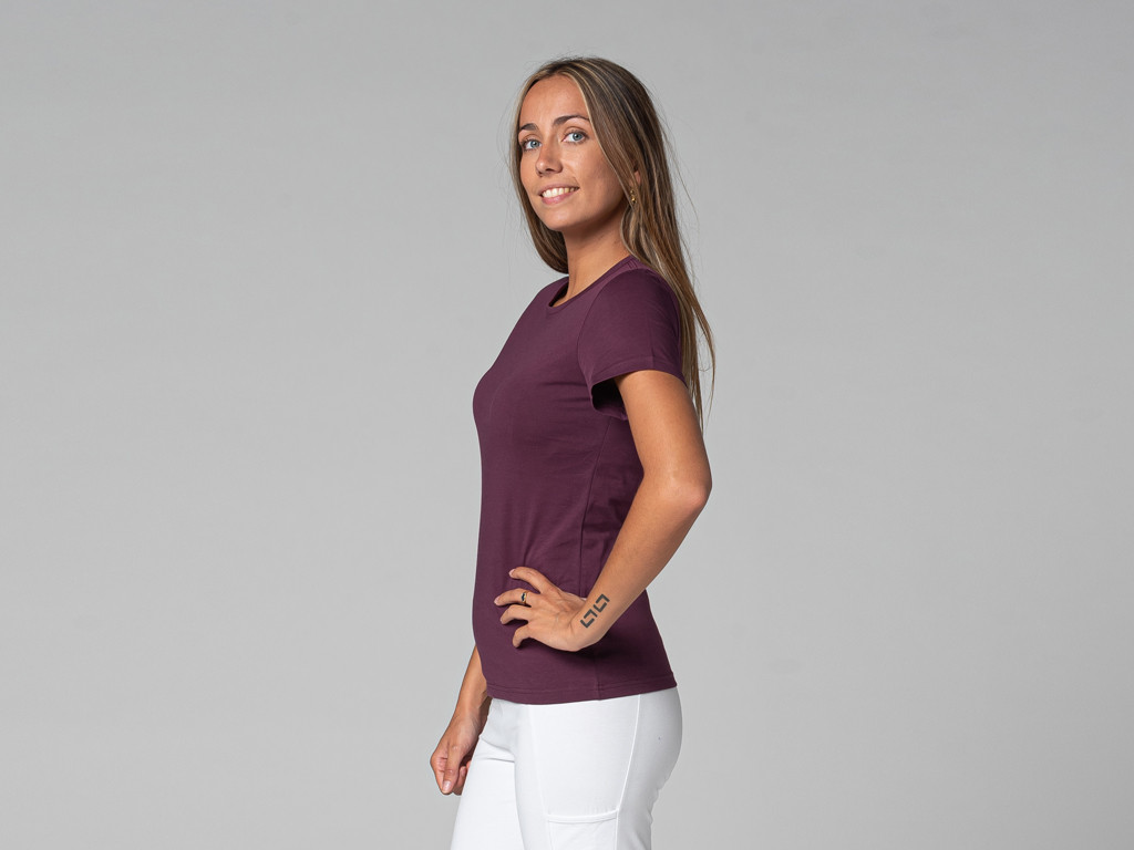 T-Shirt TARA M/C Ras du cou - Bio Prune