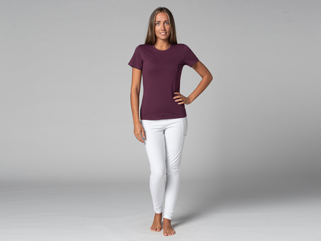 T-Shirt TARA M/C Ras du cou - Bio Prune
