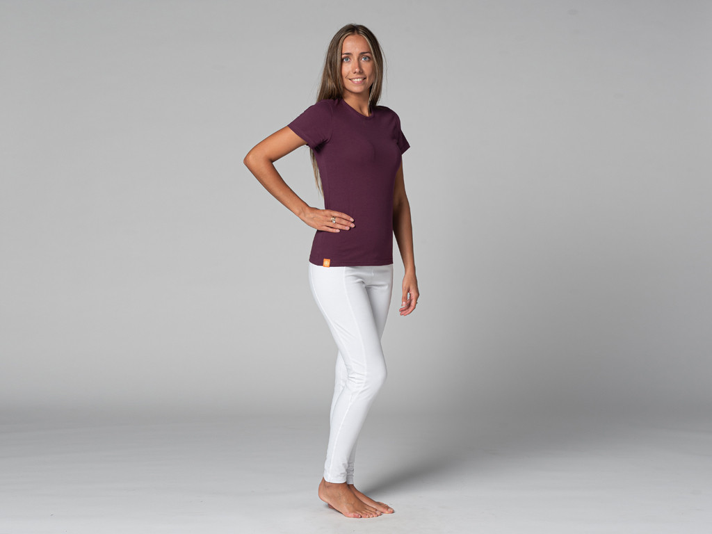 T-Shirt TARA M/C Ras du cou - Bio Prune