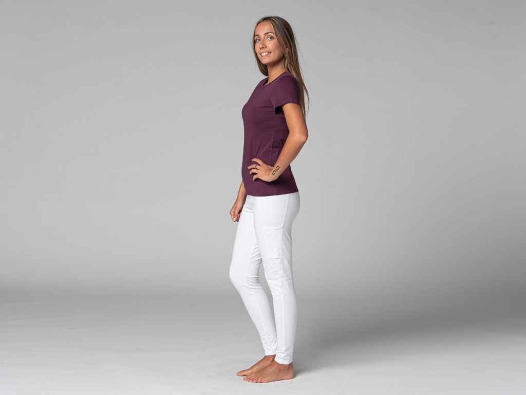 T-Shirt TARA M/C Ras du cou - Bio Prune