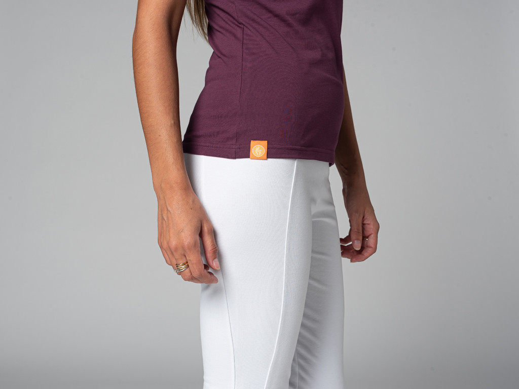 T-Shirt TARA M/C Ras du cou - Bio Prune