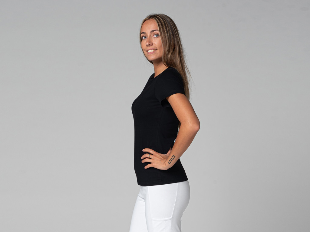 TARA M/C Crew Neck T-Shirt - Organic Black