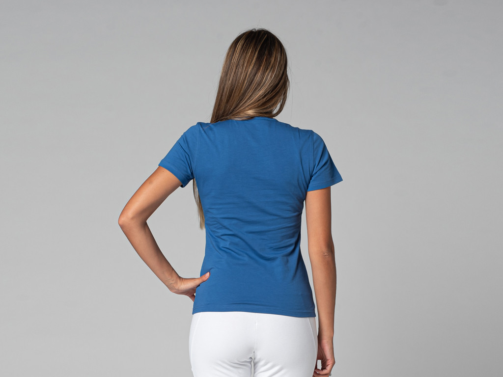 T-Shirt TARA M/C Ras du cou - Bio Bleu Chaud