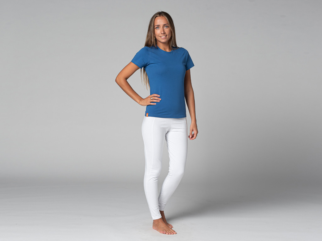 T-Shirt TARA M/C Ras du cou - Bio Bleu Chaud