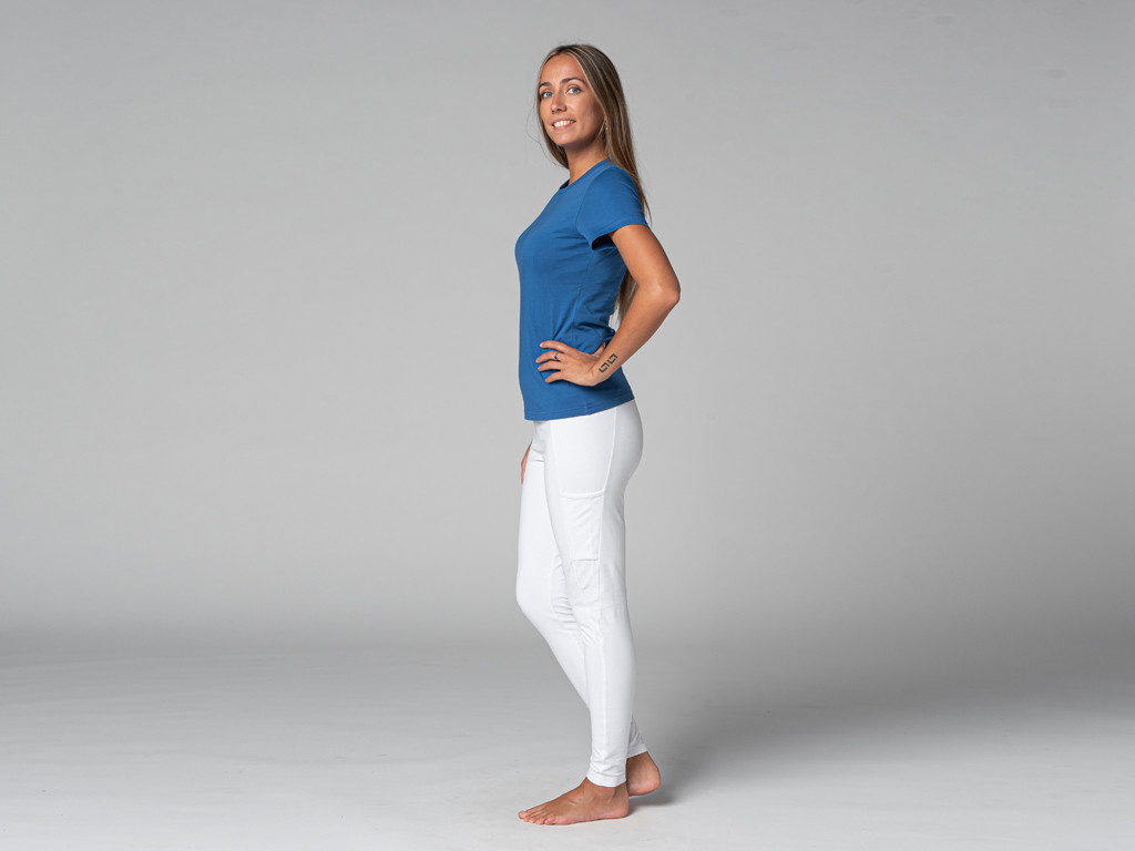 T-Shirt TARA M/C Ras du cou - Bio Bleu Chaud