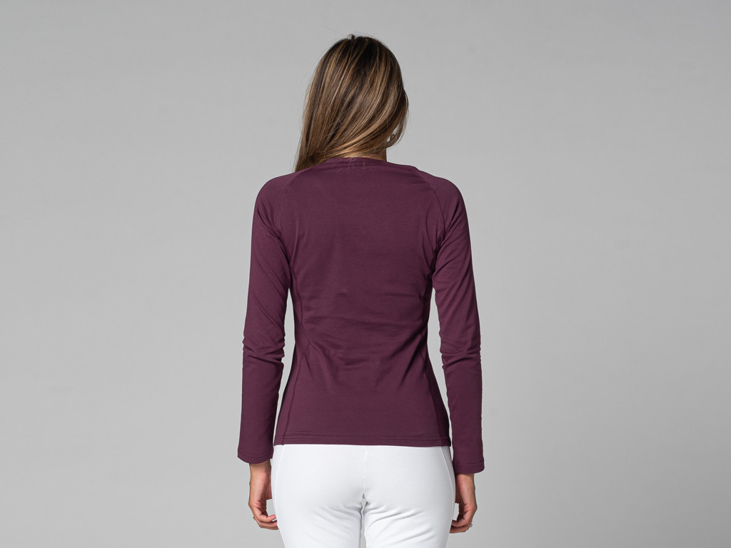TARA T-Shirt M/L Large Collar Plum