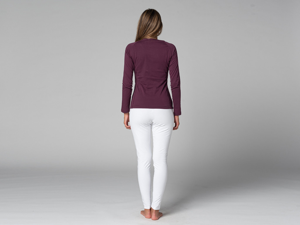 TARA T-Shirt M/L Large Collar Plum