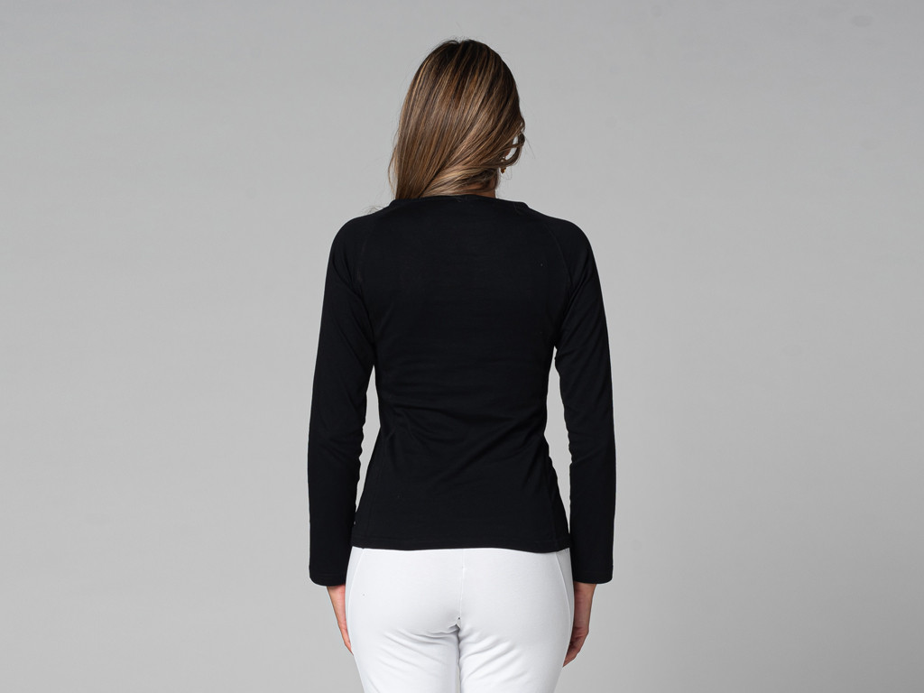 TARA T-Shirt M/L Large Collar Black