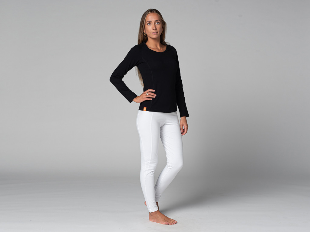 TARA T-Shirt M/L Large Collar Black