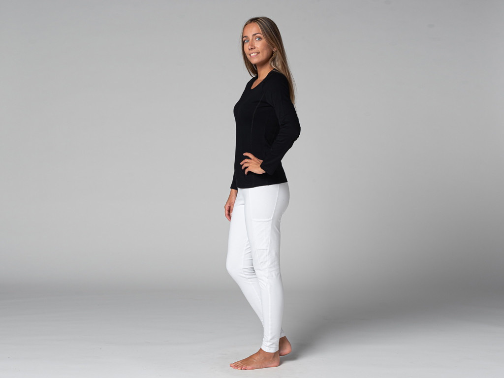 T-shirt Tara M/L a collo largo 100% biologica Nero