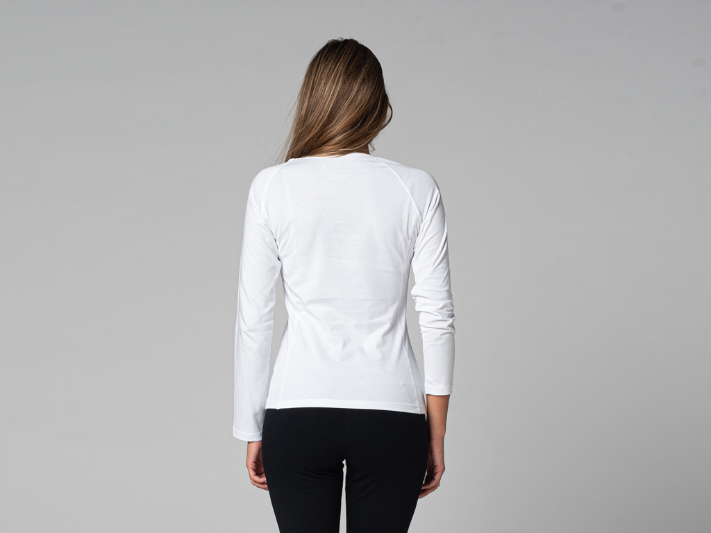 T-Shirt Tara M/L Col Large 100% Bio Blanc