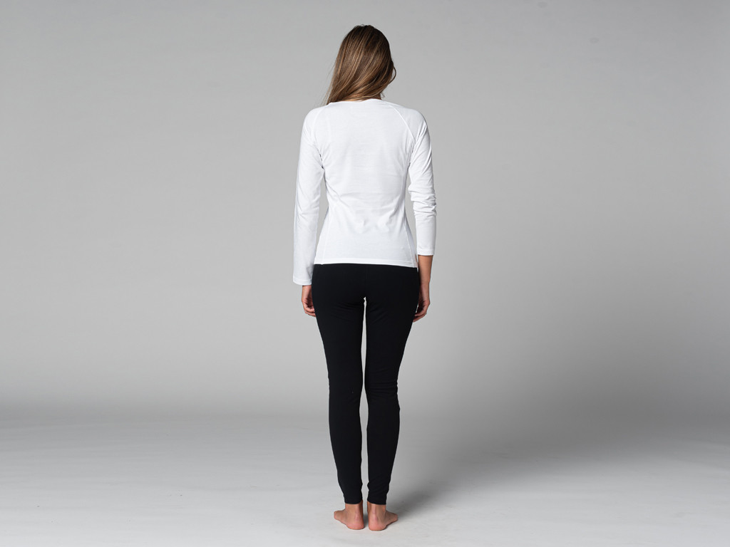 T-Shirt Tara M/L Col Large 100% Bio Blanc