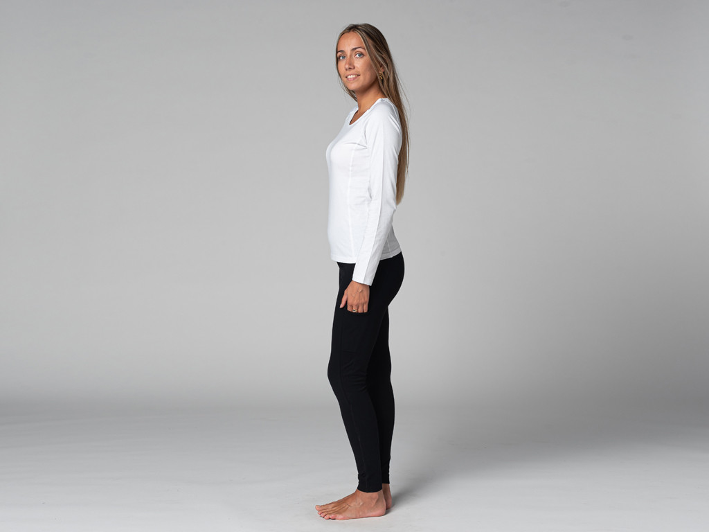 Tara M/L Weithals-T-Shirt 100 % Bio Weiß