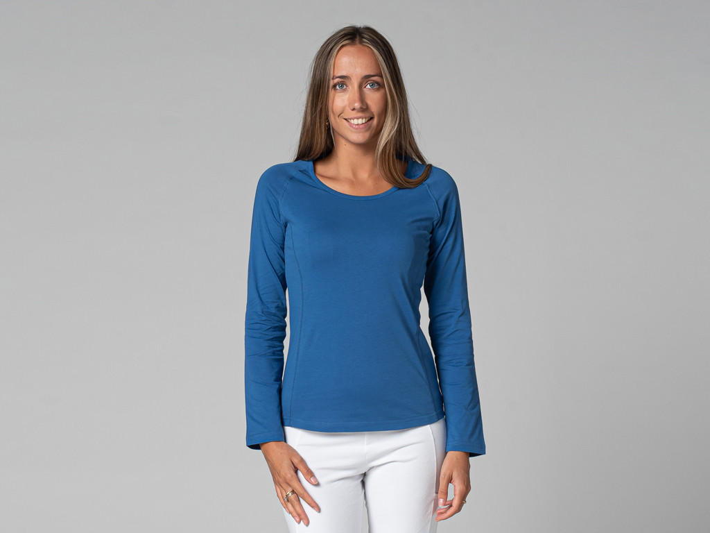 T-Shirt Tara M/L Col Large 100% Bio Bleu