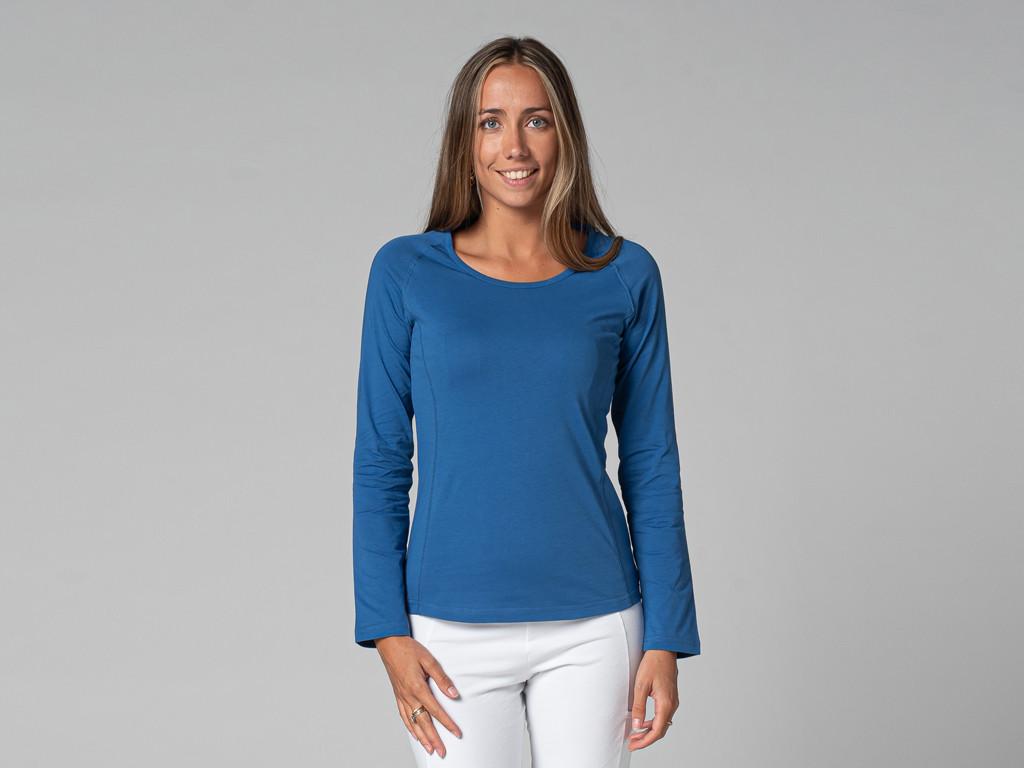 T-Shirt Tara M/L Col Large 100% Bio Bleu Chaud