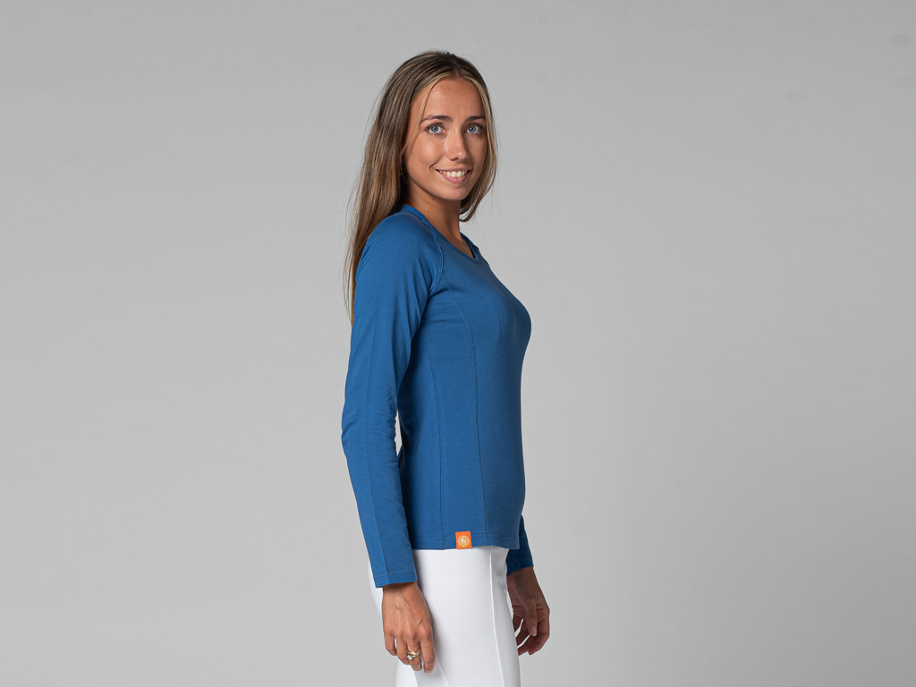 T-Shirt Tara M/L Col Large 100% Bio Bleu Chaud