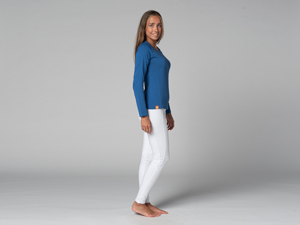 TARA T-Shirt M/L Large Collar Warm Blue