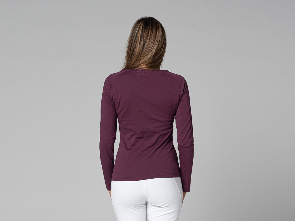 Camiseta Tara M/L Gola redonda orgânica Ameixa
