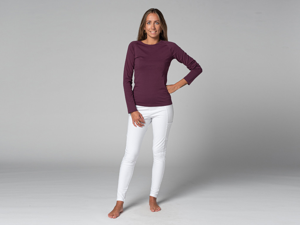 T-Shirt Tara M/L Ras du cou Bio Prune