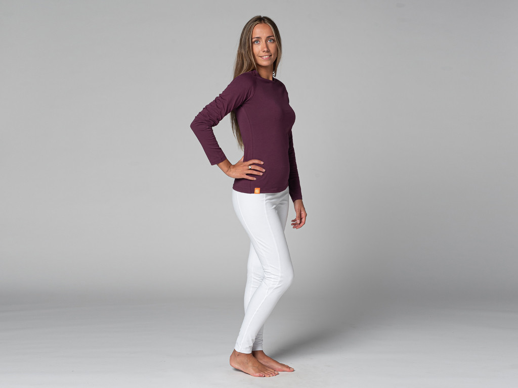 Tara T-Shirt M/L Bio-Rundhalsausschnitt Pflaume