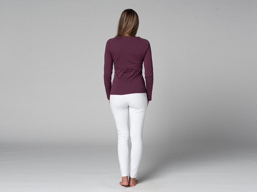 T-Shirt Tara M/L Ras du cou Bio Prune