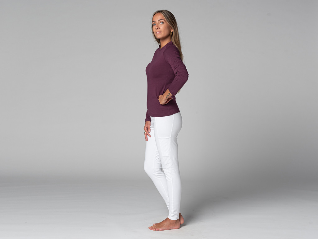 T-Shirt Tara M/L Ras du cou Bio Prune