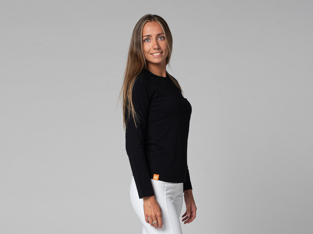 TARA T-Shirt M/L Fitted Collar Black