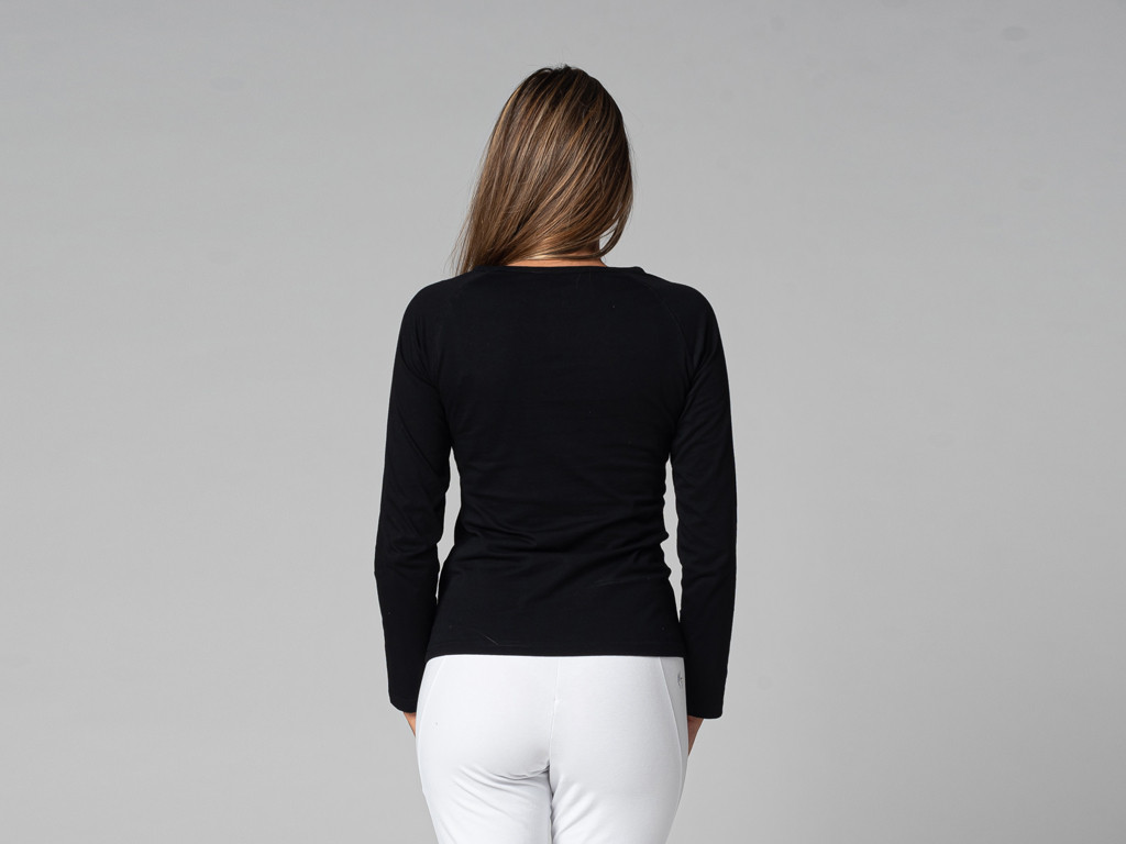 TARA T-Shirt M/L Fitted Collar Black