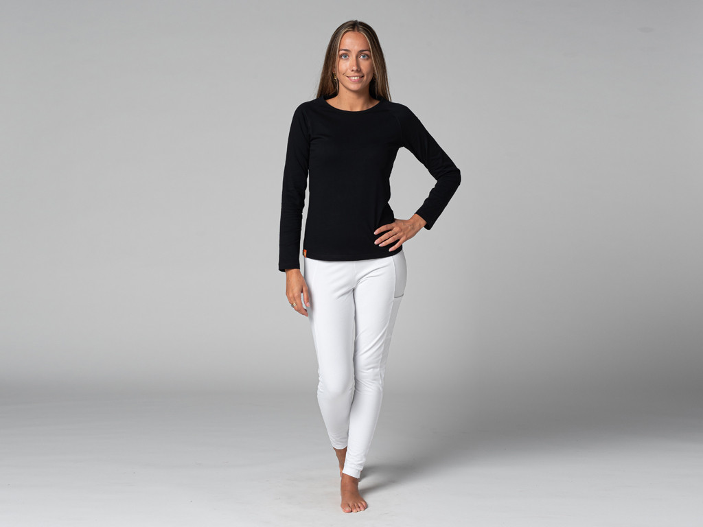 TARA T-Shirt M/L Fitted Collar Black