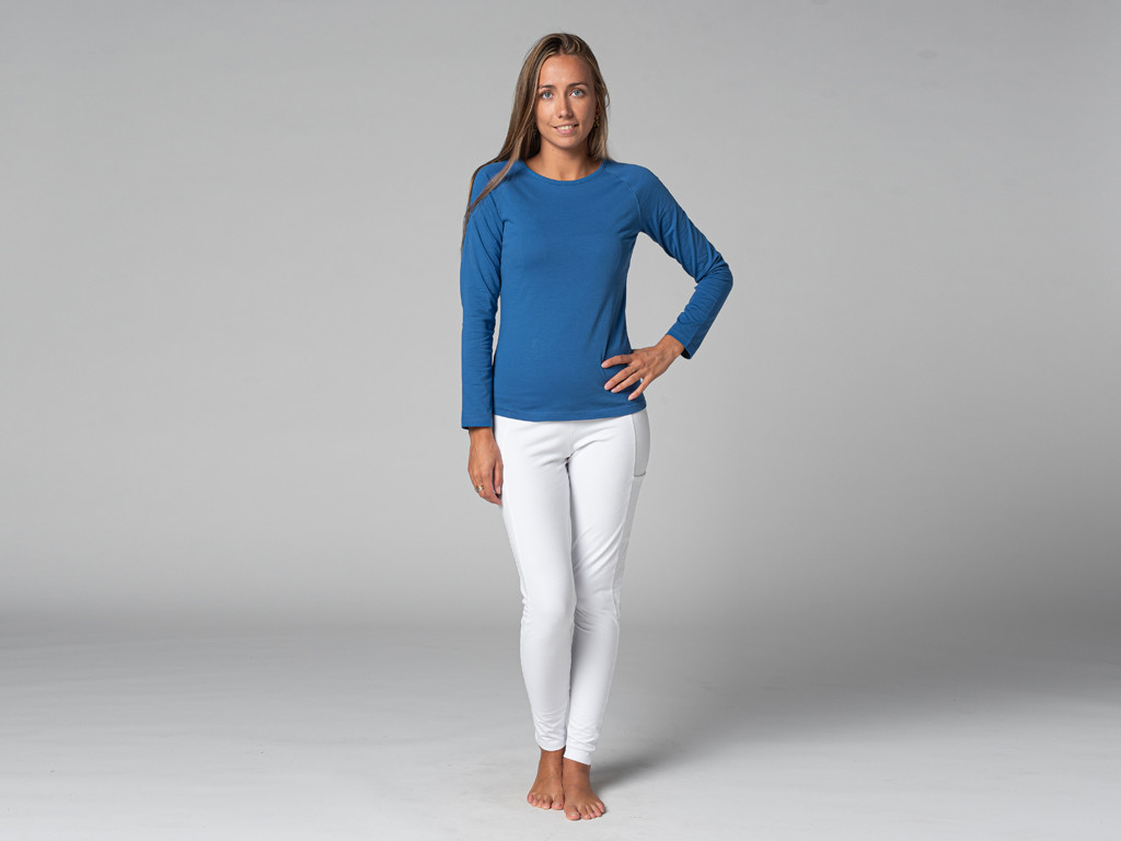 T-Shirt Tara M/L Ras du cou Bio Bleu Chaud