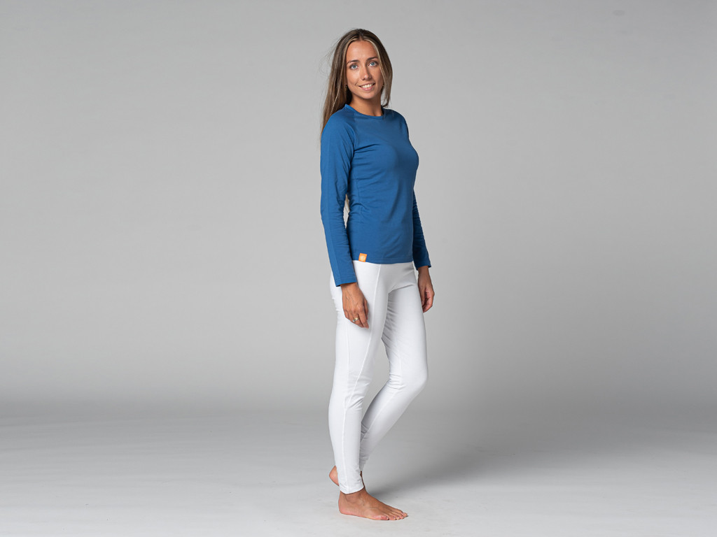 T-Shirt Tara M/L Ras du cou Bio Bleu Chaud