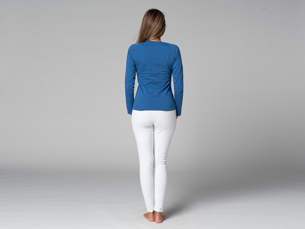 T-Shirt Tara M/L Ras du cou Bio Bleu Chaud