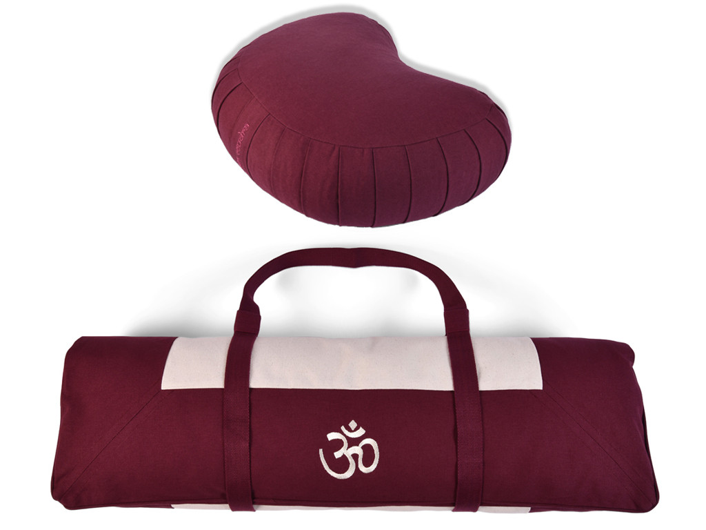 Kit Tappetino da meditazione prugna/ecru